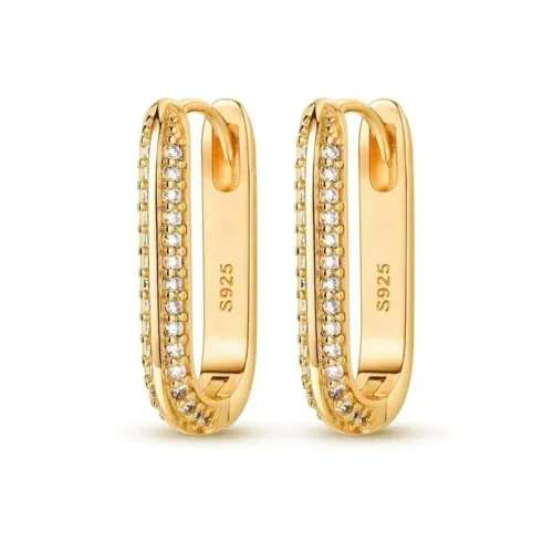 Duo Shine – Orecchini doppi in argento 925 con zirconi