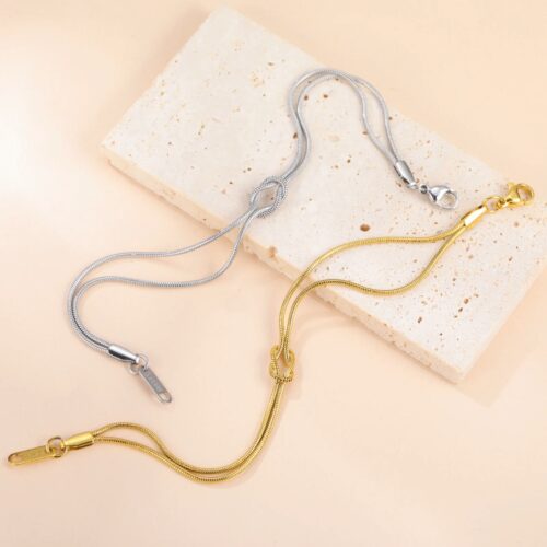 bracciale con doppia catena a serpente
