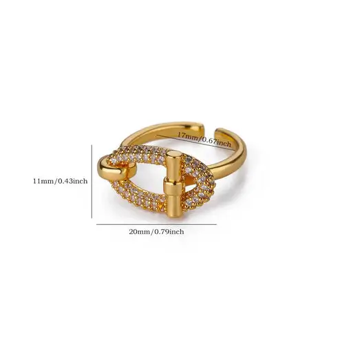 Anello con Zirconi ovale Gold 1 dimensioni